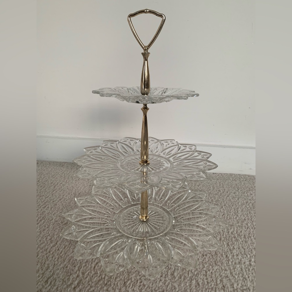Three-Tiered Glass Serveware Stand